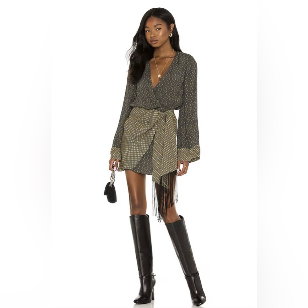 XRevolve House of Harlow Giovanna Mini Dress in Geo Multi